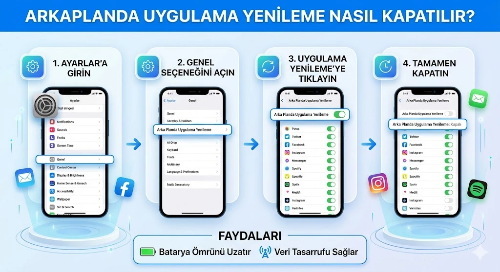 Arka Planda Uygulama Yenileme Nasıl Kapatılır